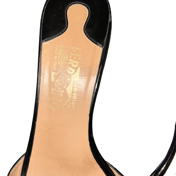 Salvatore Ferragamo Glory Bow Kitten slipper Heels Sandals black slides size 10 - Picture 4 of 7